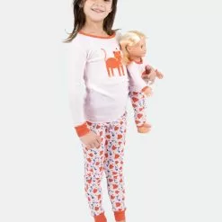 Leveret Matching Girl And Doll Cotton Puppy Pajamas