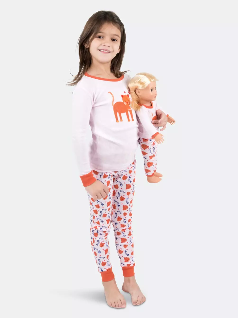 Leveret Matching Girl And Doll Cotton Puppy Pajamas