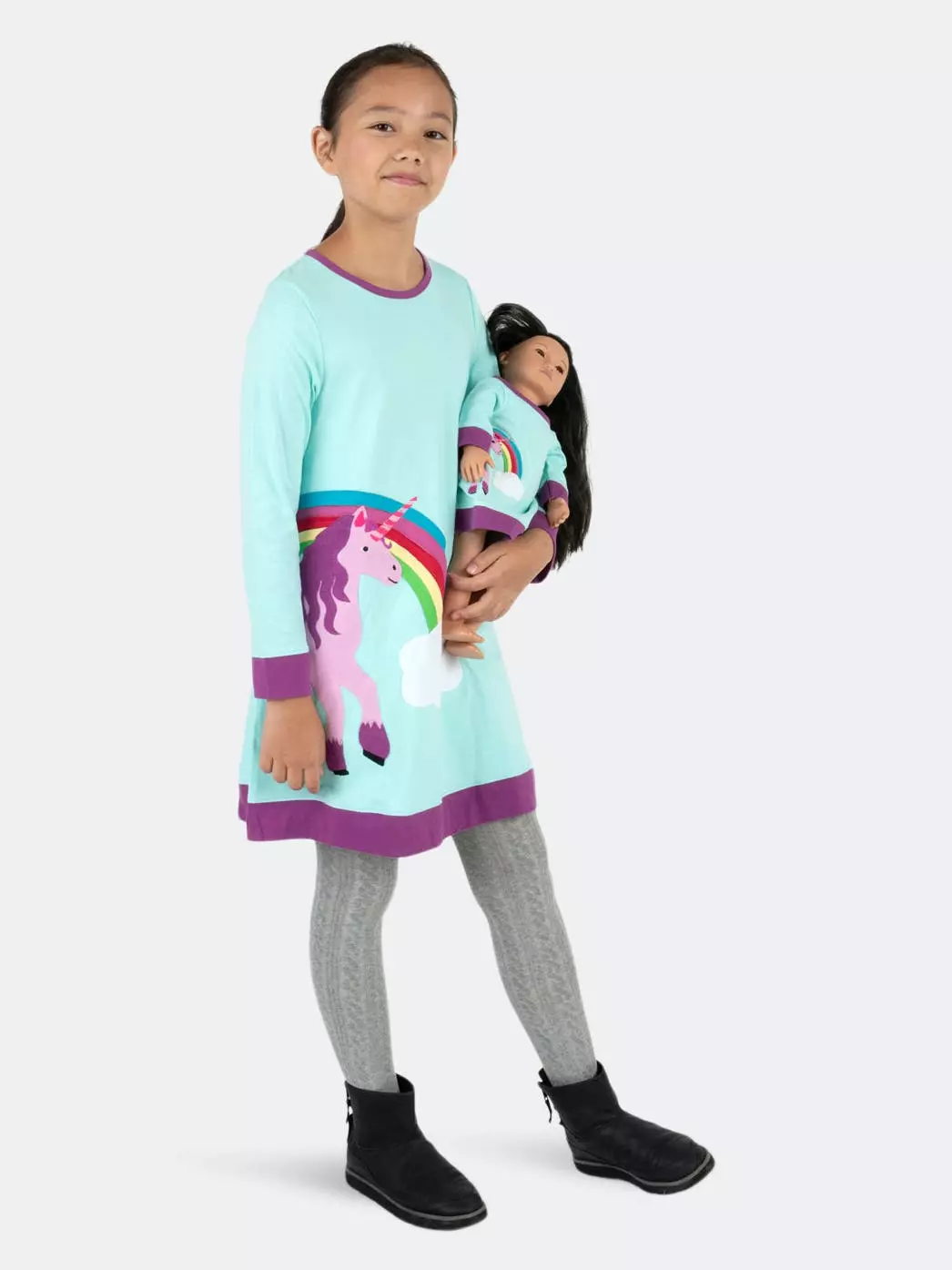 Leveret Matching Girl & Doll Cotton Dress