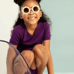 Leveret Kids Short Sleeve Solid Color Boho Pajamas