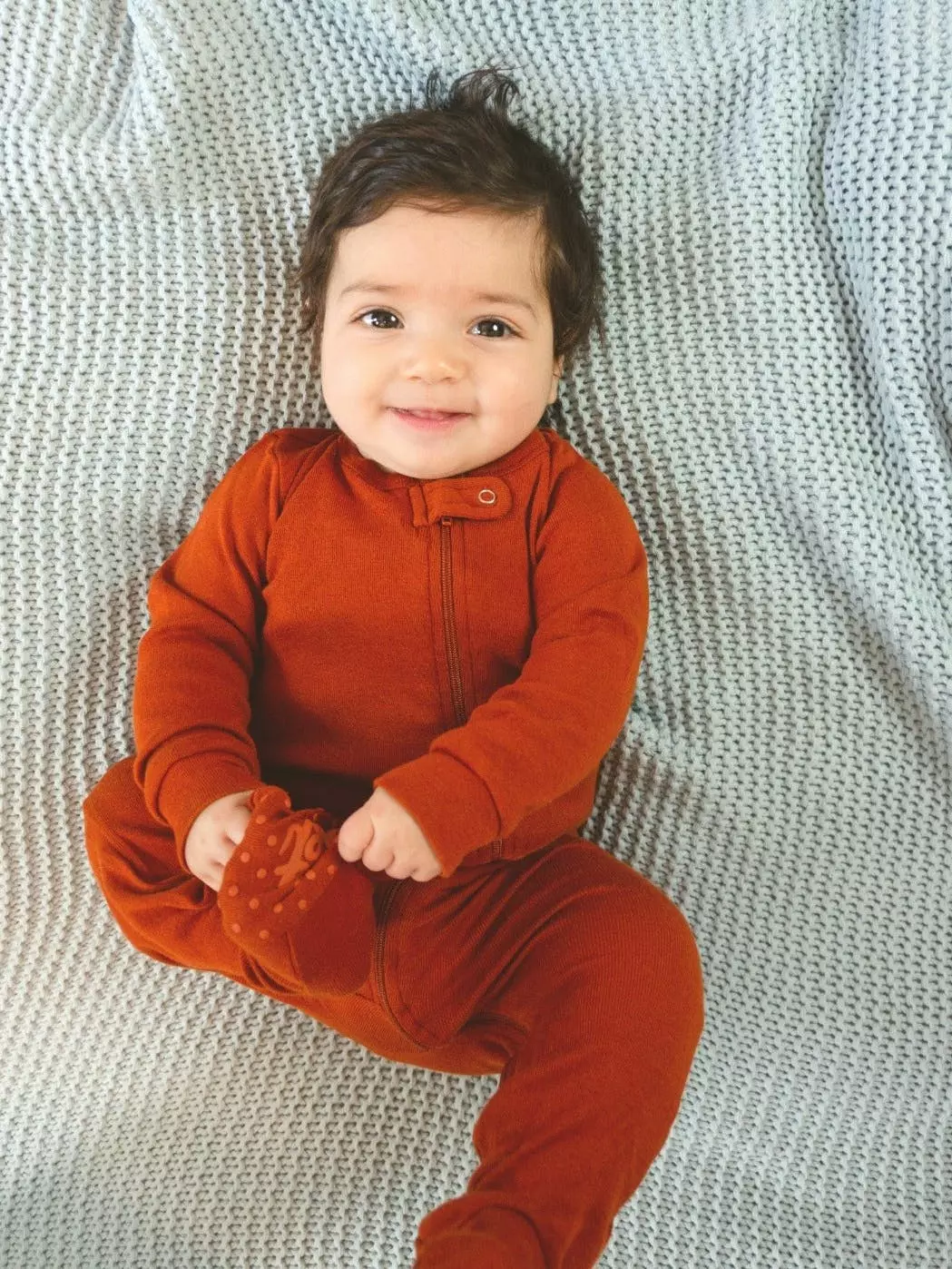 Leveret Solid Color Boho Footed Pajamas - Image 3