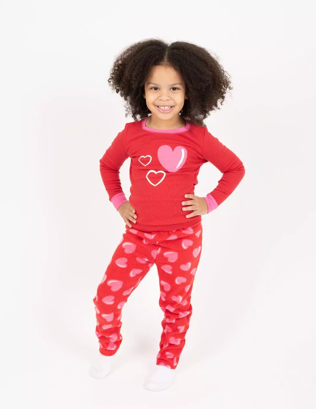Leveret Fleece Print Pajamas