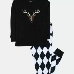 Leveret Cotton Argyle Print Pajamas