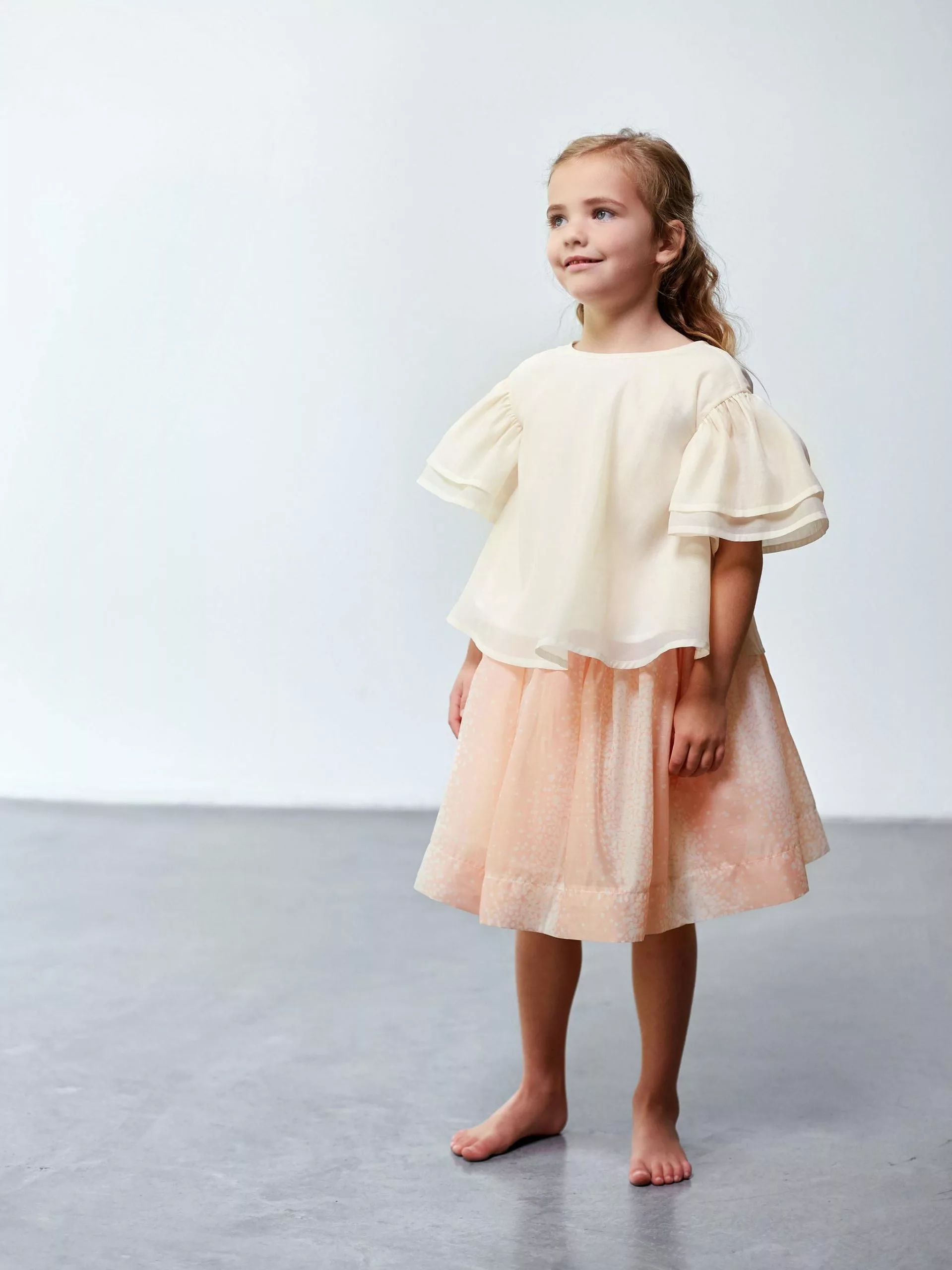 OMAMImini Girls Organza Layered Flared Top - Image 4