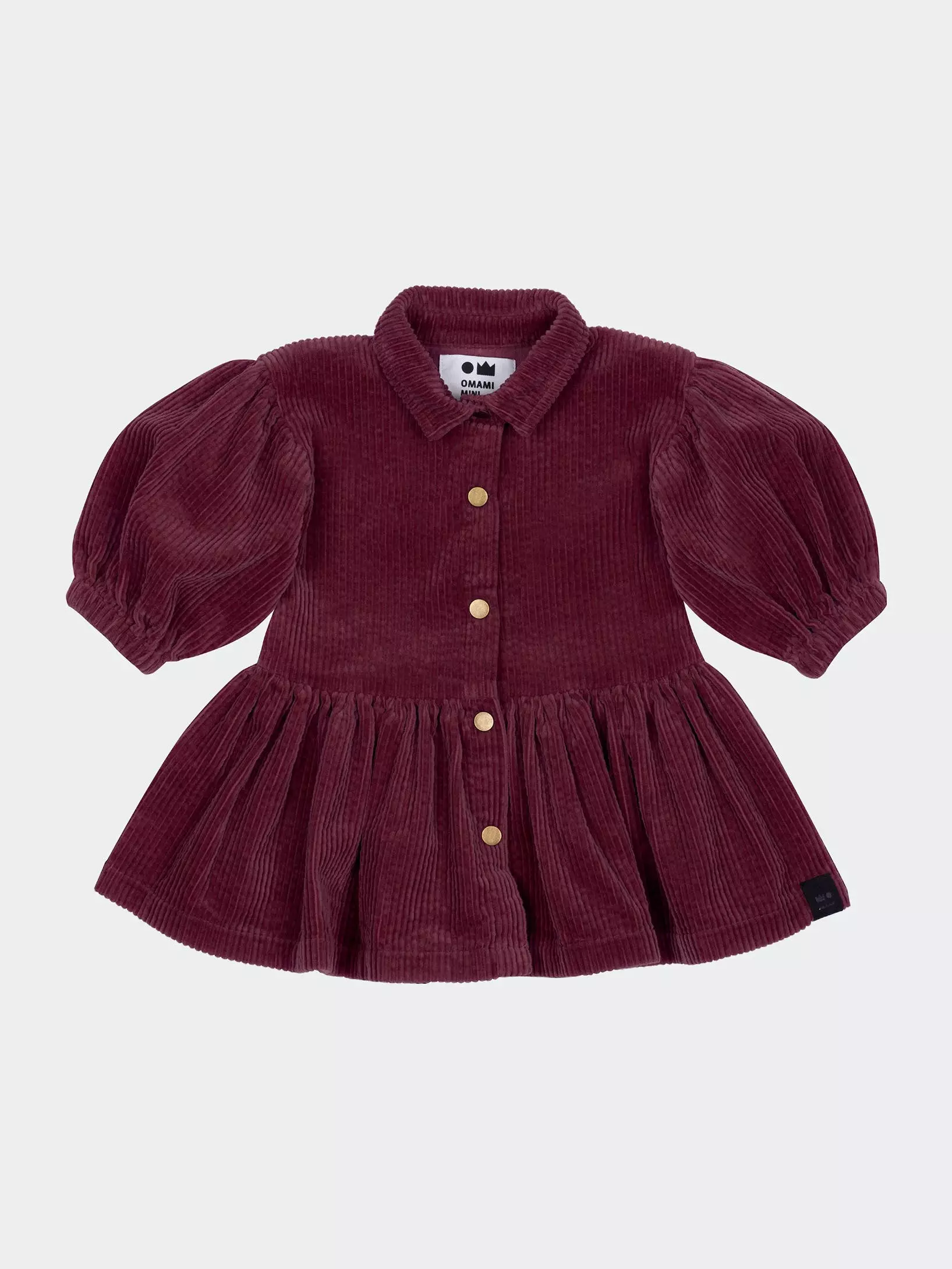 OMAMImini Baby Corduroy Shirt Dress - Plum