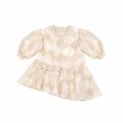 OMAMImini Baby Terry And Organza Dress - Beige