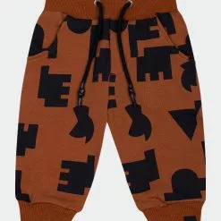 OMAMImini Baby Terry Joggers With Print - Rust