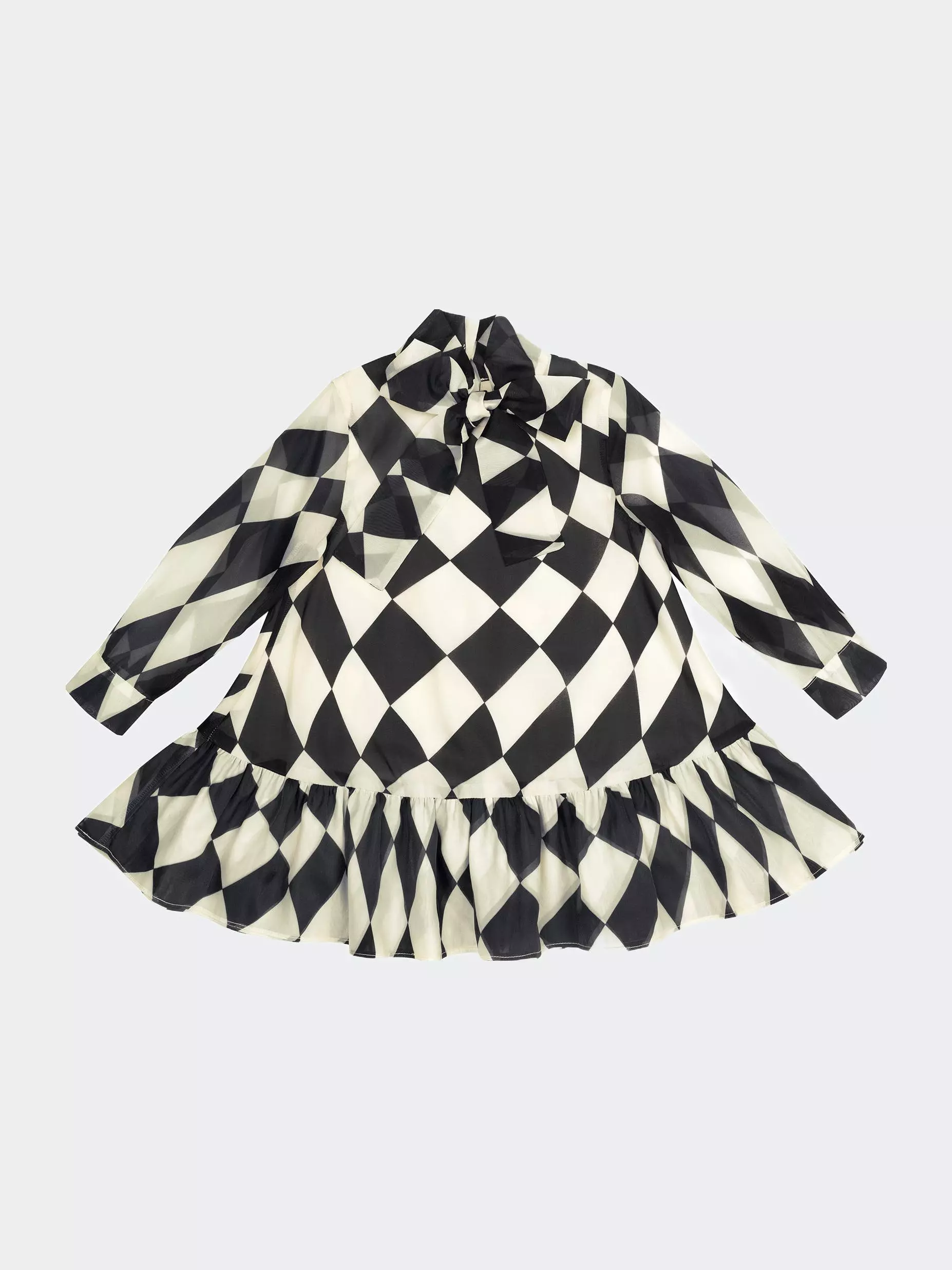 OMAMImini Girls Special Occasion Dress With A Bow I Black