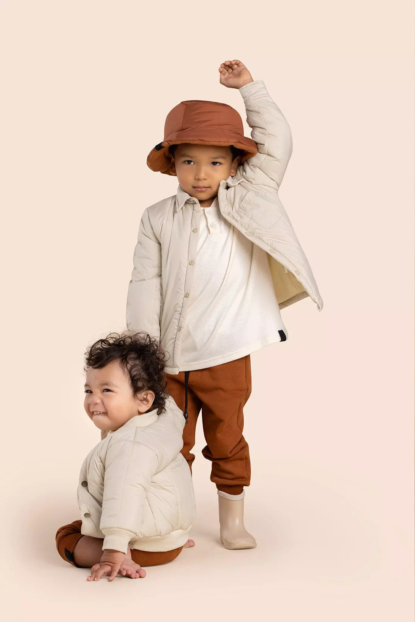 OMAMImini Kids Terry Joggers | Rust - Image 3