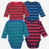 Leveret Baby Cotton Bodysuits Striped 4-Pack