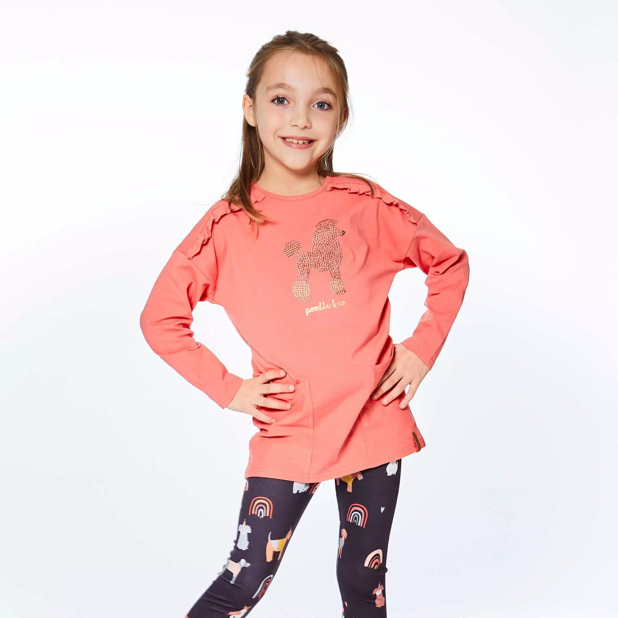 Deux Par Deux Striped Long Sleeve Tunic With Pocket And Frill - Image 2