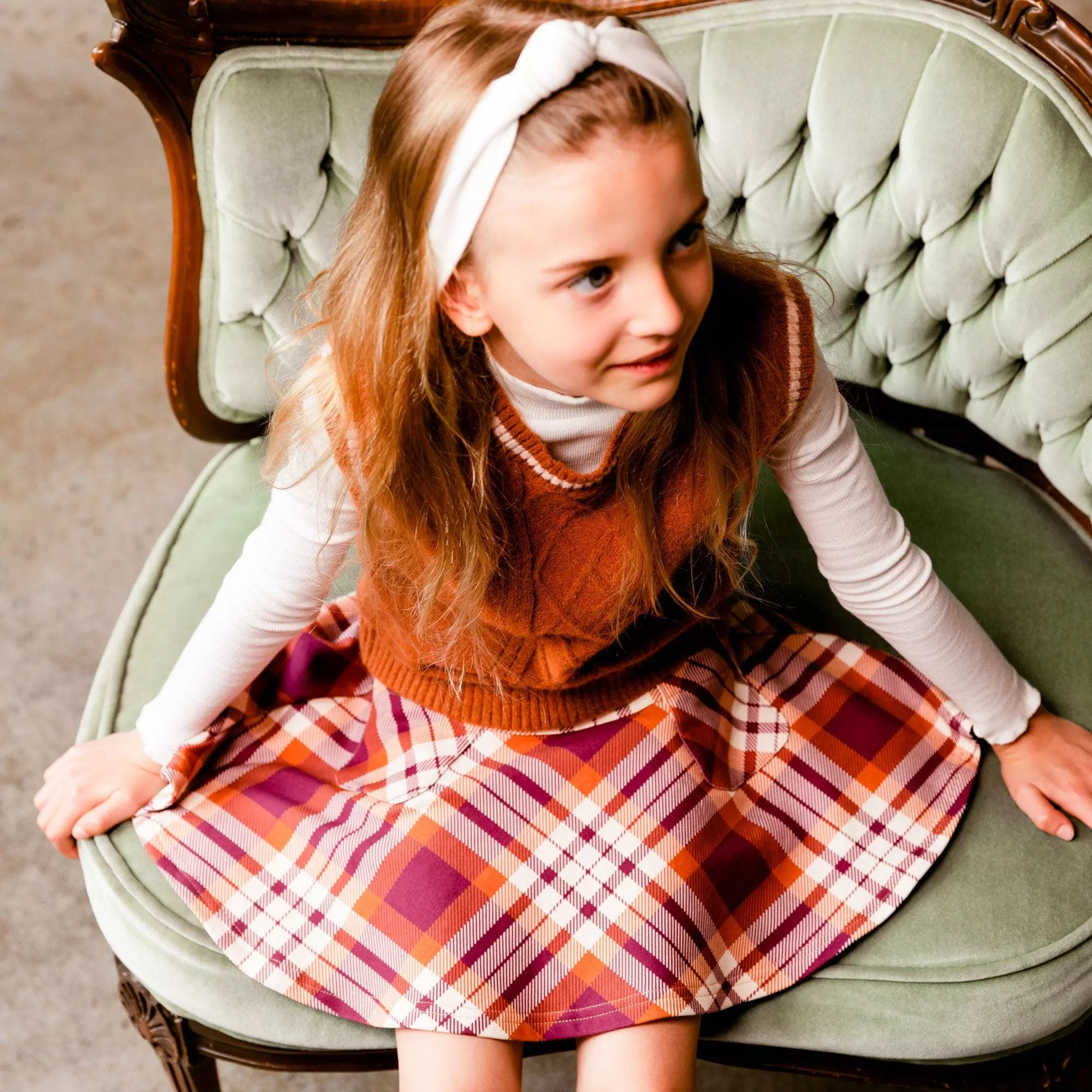 Deux Par Deux Laid Skirt With Pocket - Image 2