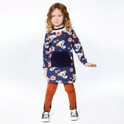 Deux Par Deux Inted Koalas Long Sleeve Dress With Pocket