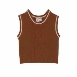 Deux Par Deux Knitted Tank Ocher