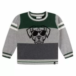 Deux Par Deux Knit Sweater With Dog