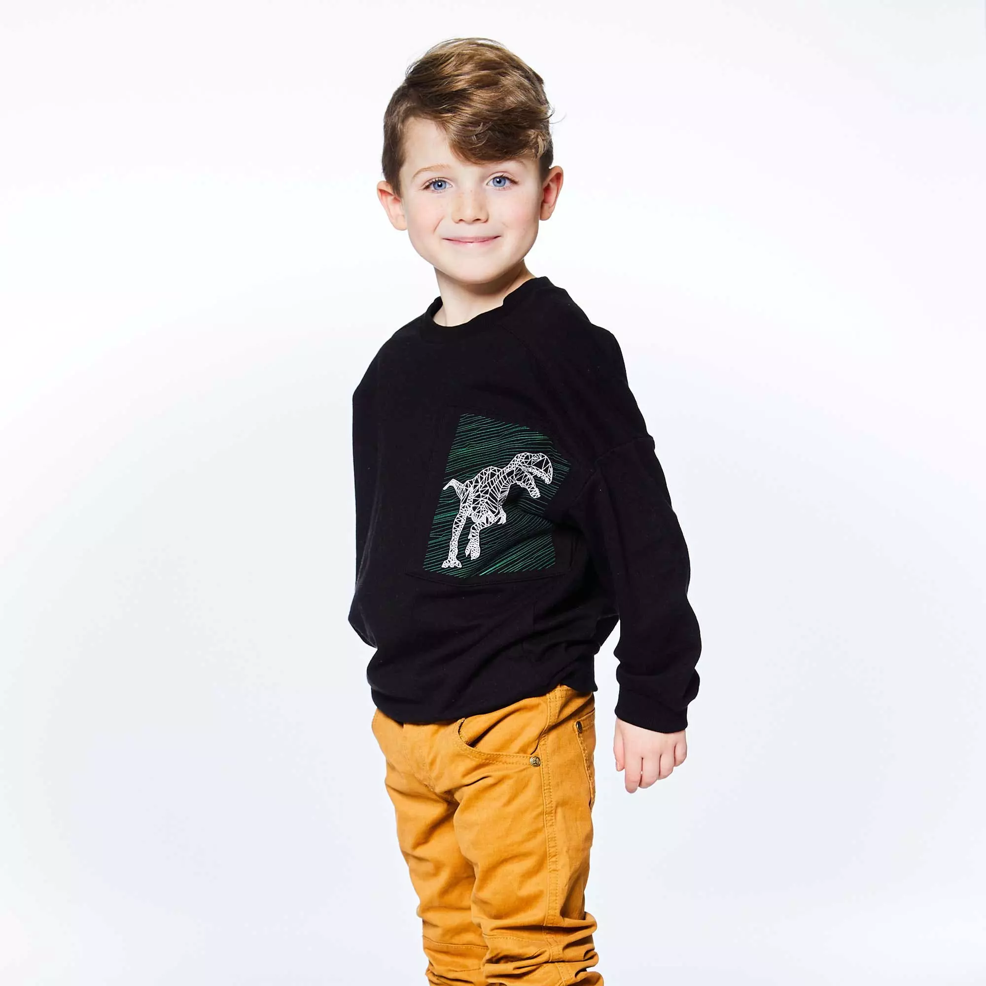 Deux Par Deux Fleece Top With Printed Dinosaurs - Image 2