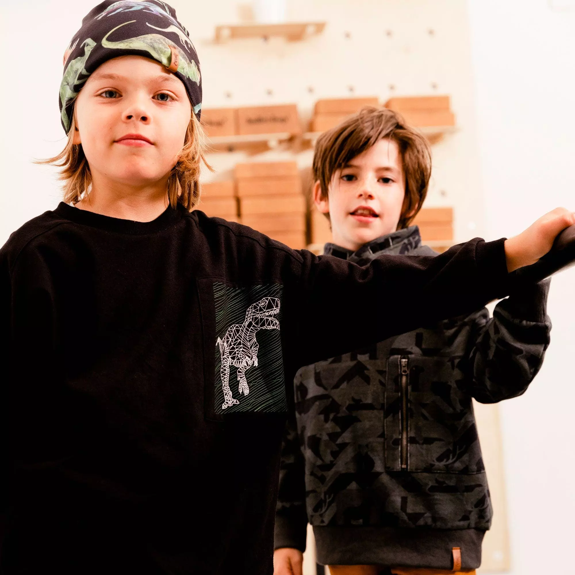 Deux Par Deux Fleece Top With Printed Dinosaurs - Image 4