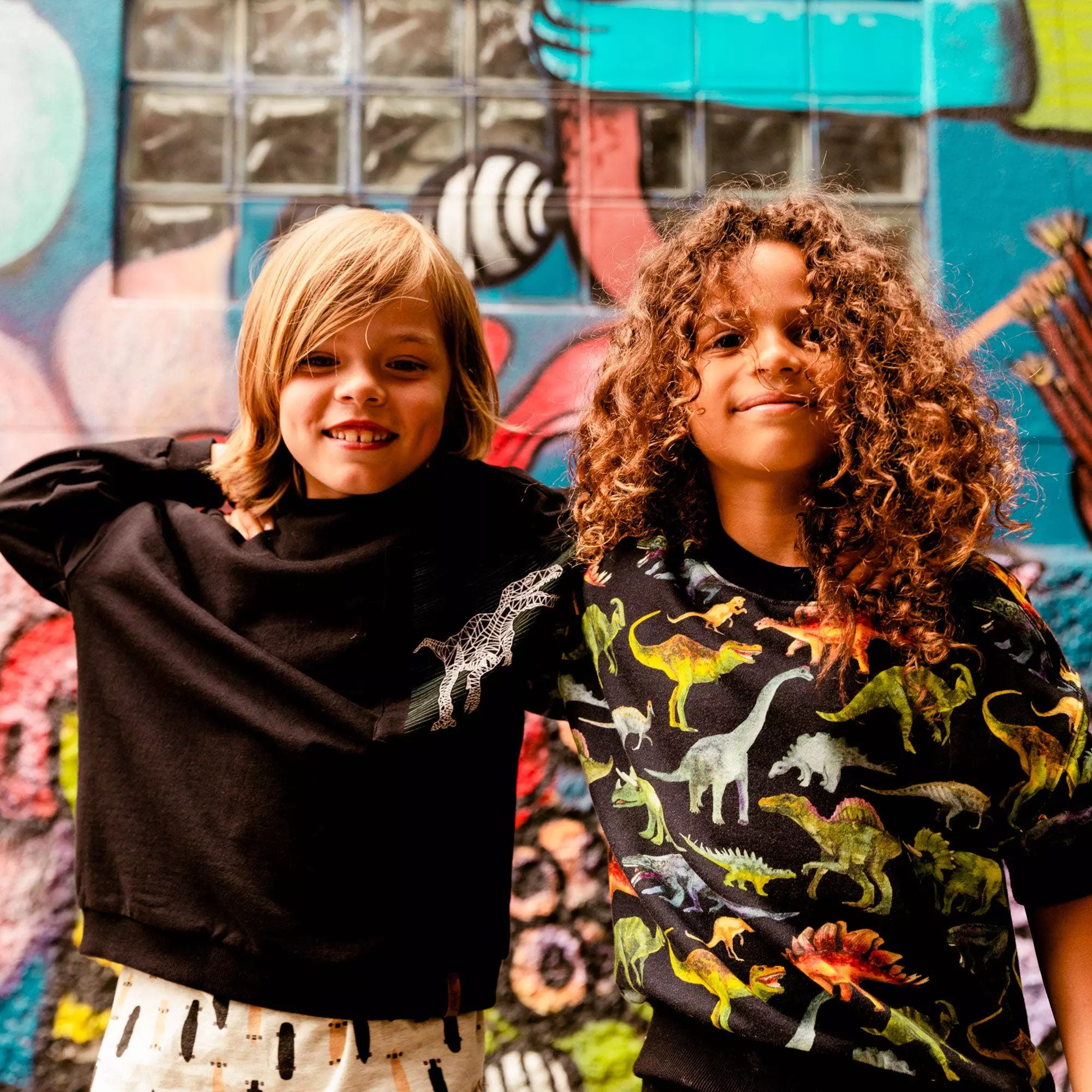 Deux Par Deux Fleece Top With Printed Dinosaurs - Image 5