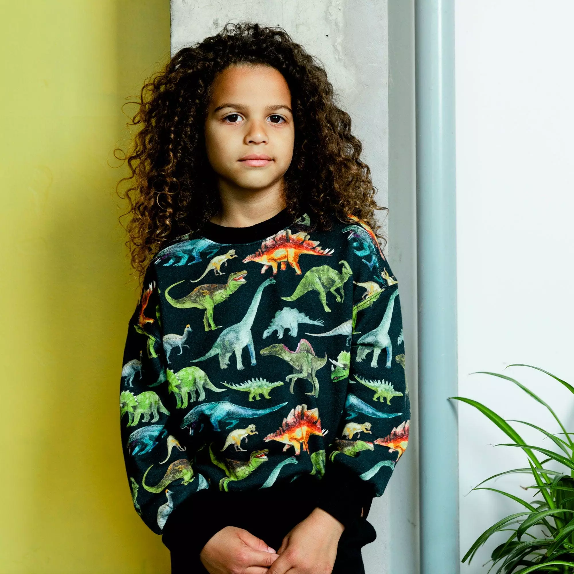 Deux Par Deux Inted Fleece Top With Dinosaur Print - Image 2