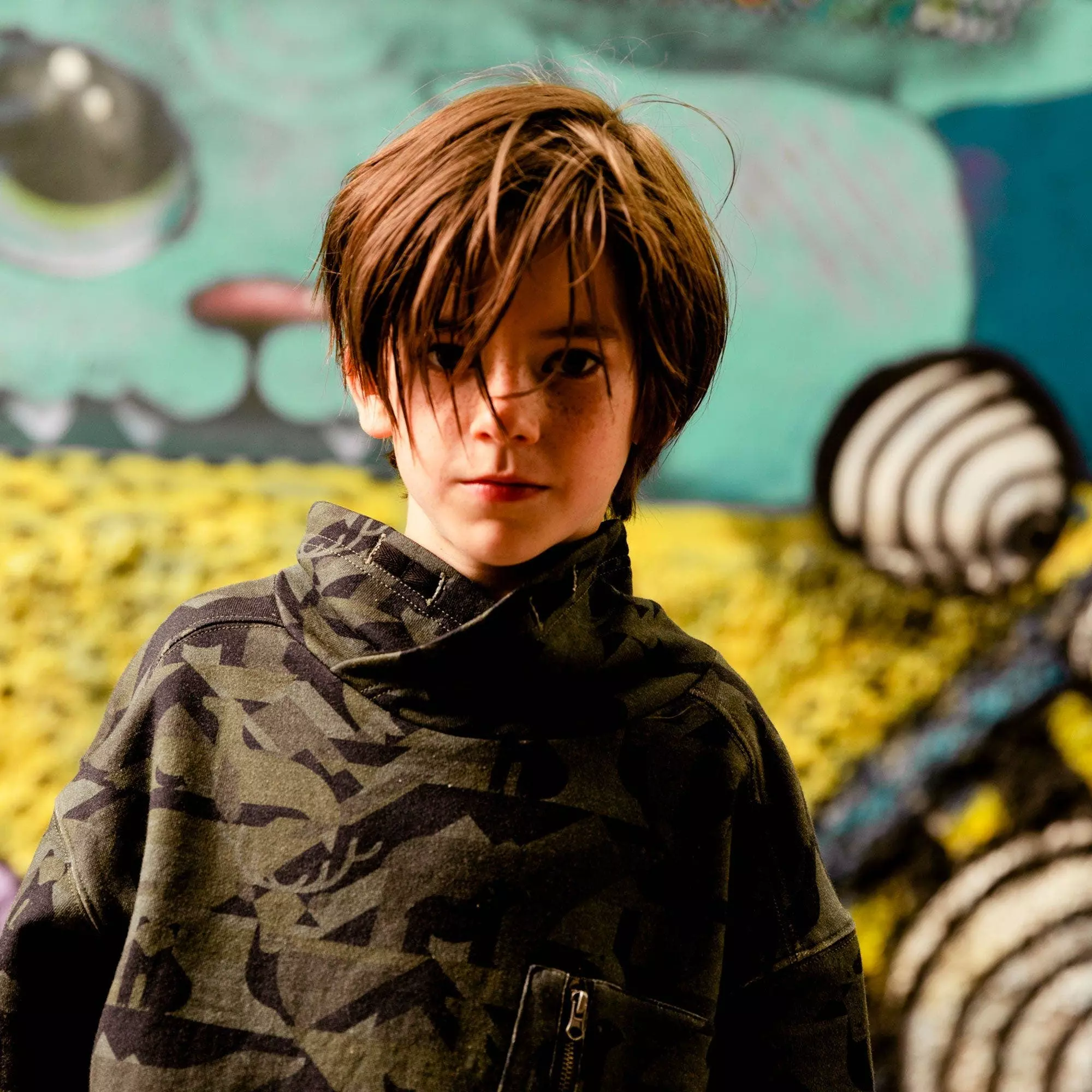 Deux Par Deux Fleece Top With High Neck And Pocket - Image 2