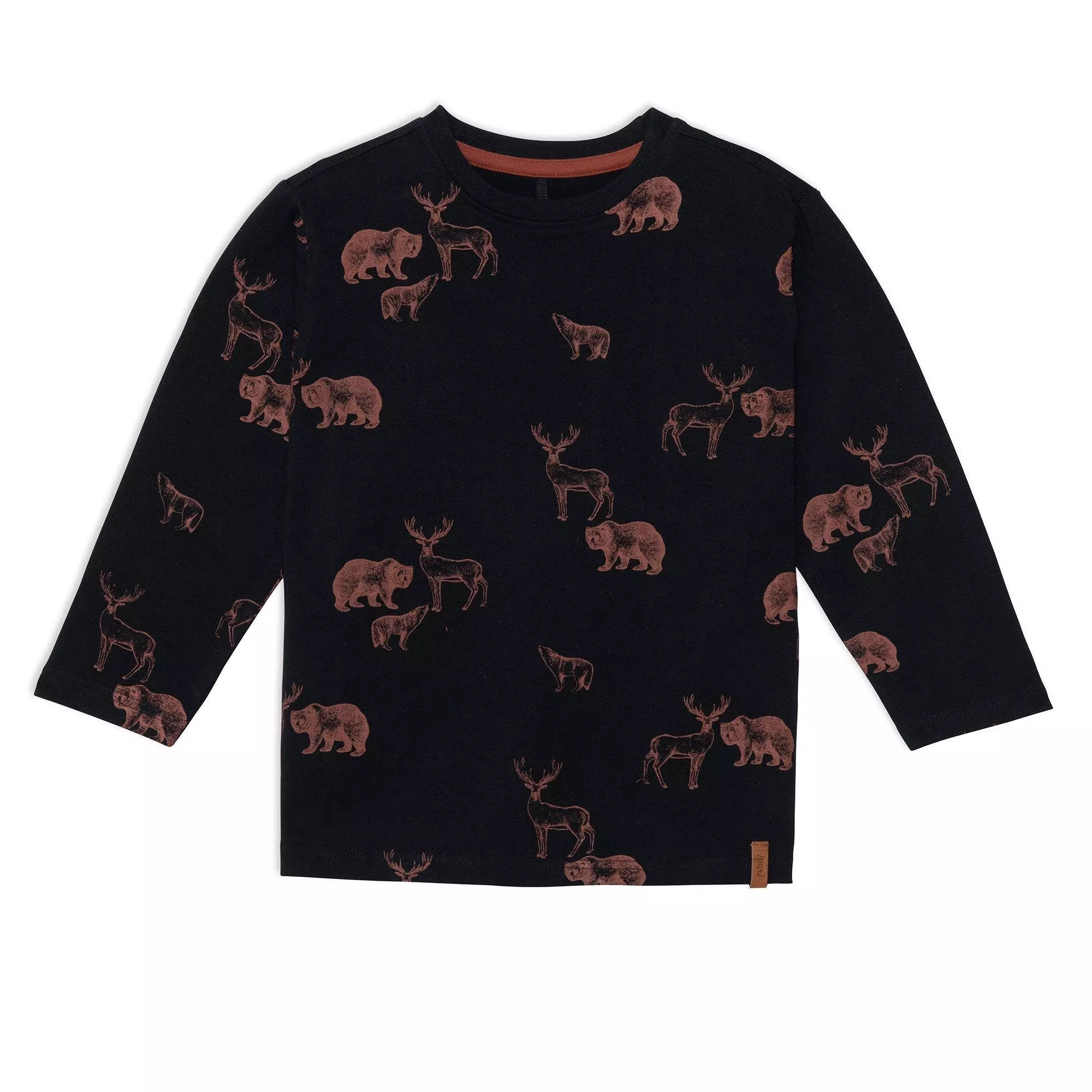 Deux Par Deux Long Sleeve Jersey Printed Top With Dogs