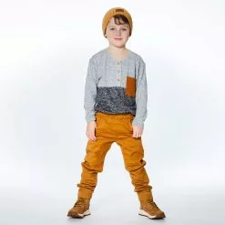 Deux Par Deux Long Sleeve Brushed Jersey Top With Pocket