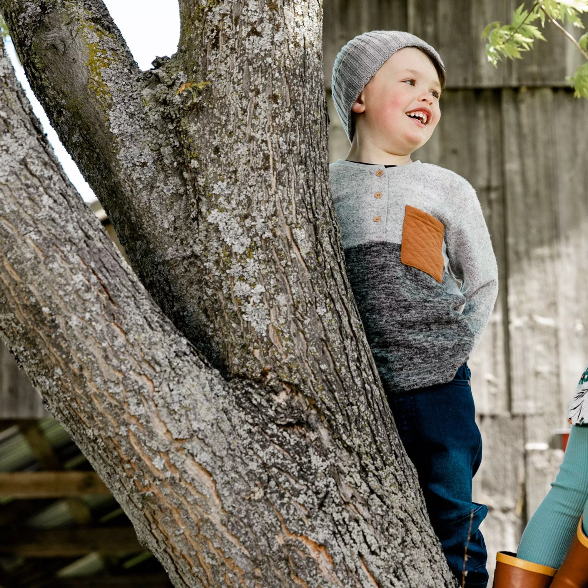 Deux Par Deux Long Sleeve Brushed Jersey Top With Pocket - Image 4