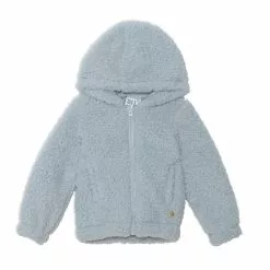 Deux Par Deux Lush Long Sleeve Bomber Jacket Light Blue