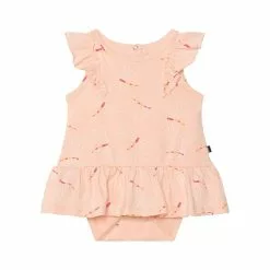 Deux Par Deux Organic Cotton Printed Romper Pink Dragonfly