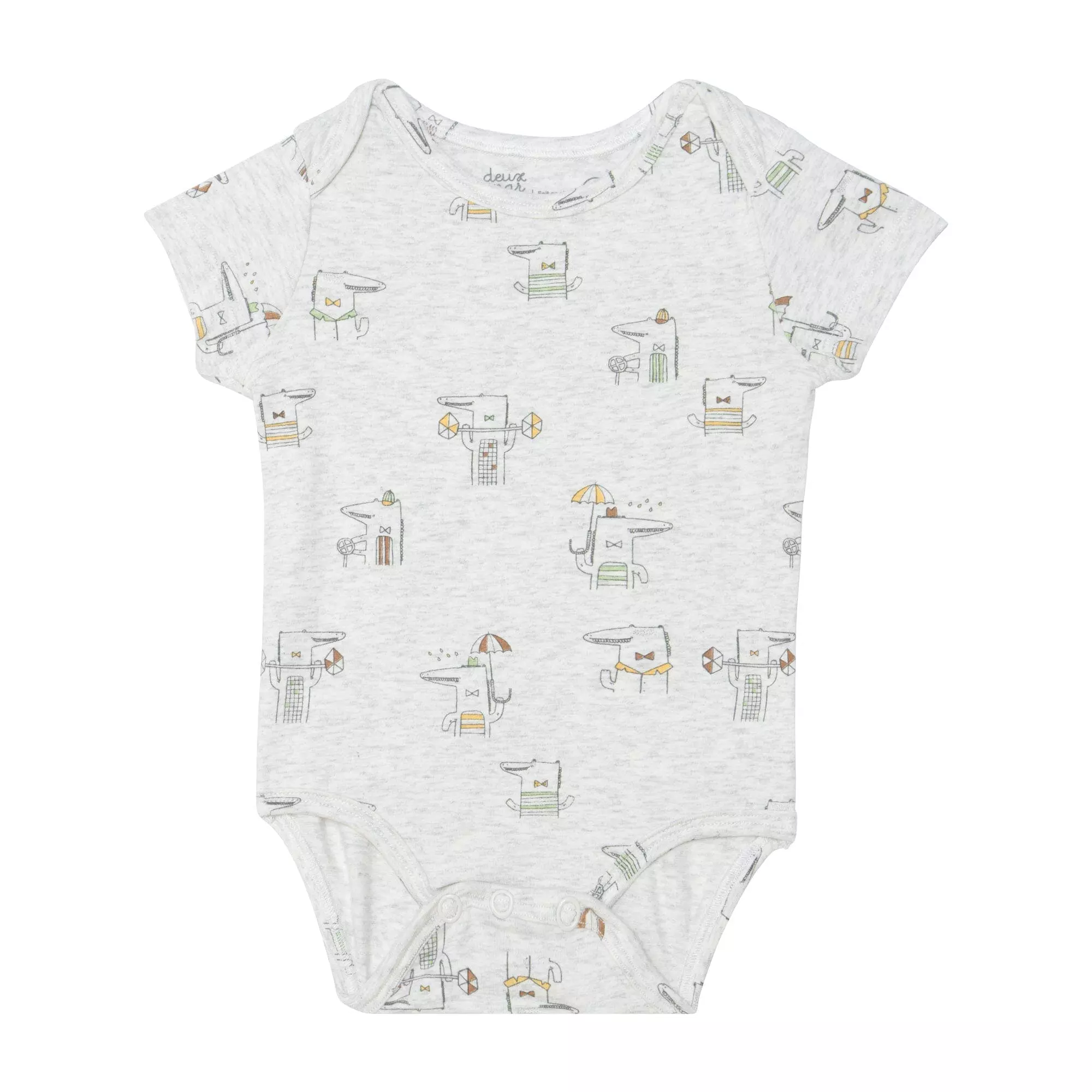 Deux Par Deux Organic Cotton Printed Onesie & Shortall Set - Image 2