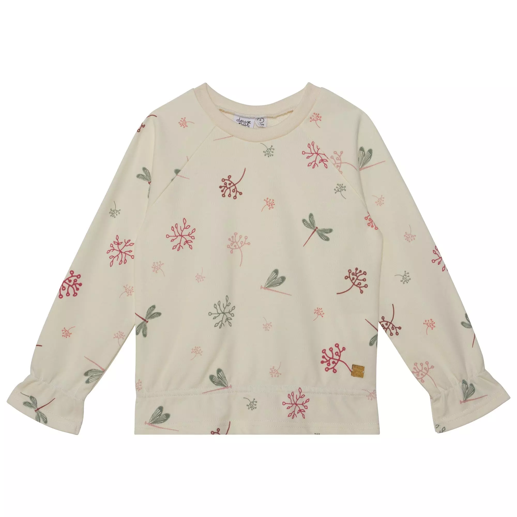 Deux Par Deux Inted Long Sleeve Raglan Top Off White Botanical Flowers - Image 2
