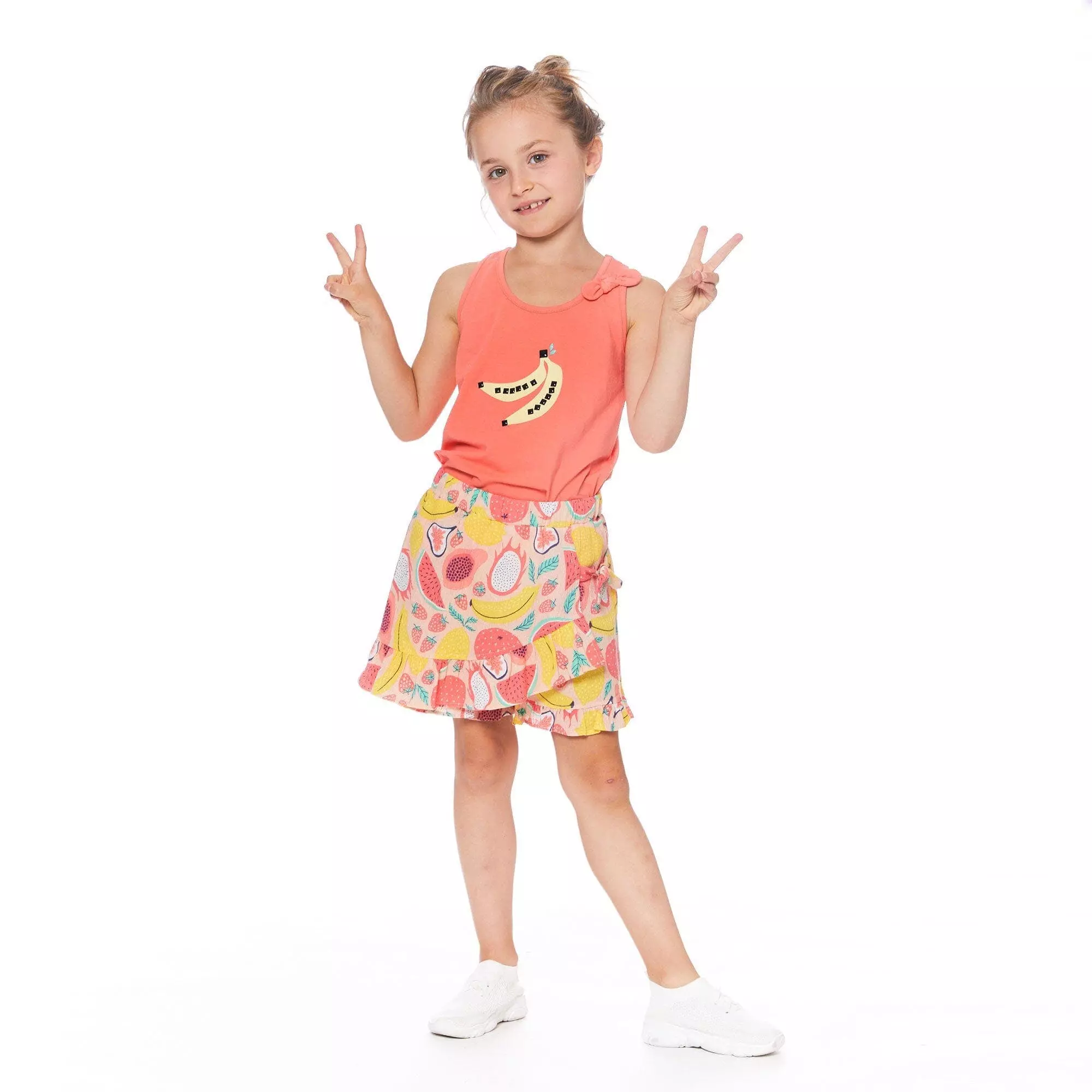 Deux Par Deux Inted Skort With Frill