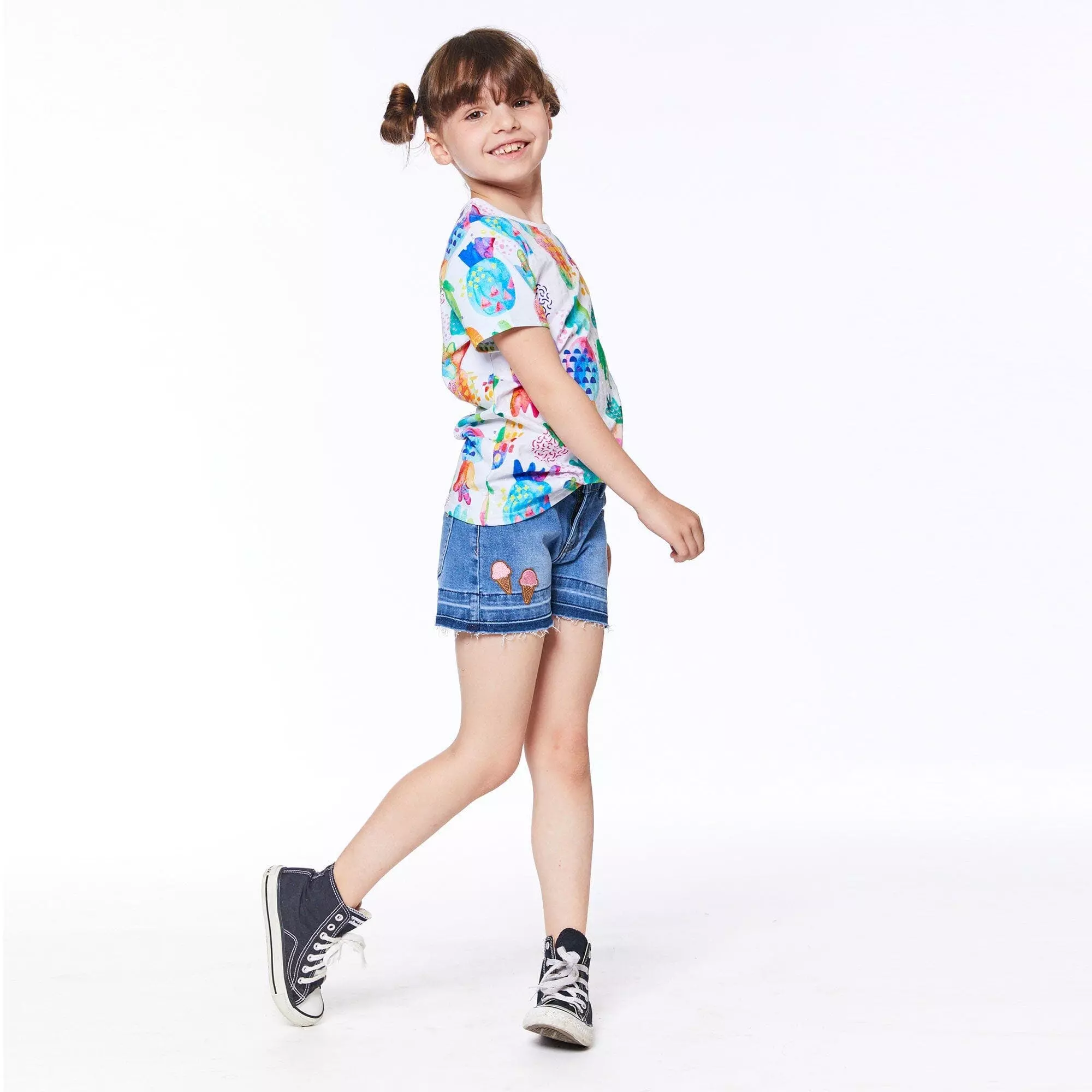 Deux Par Deux Inted Short Sleeve Tee - White Pineapple - Image 3