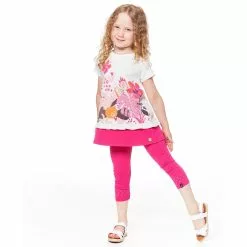 Deux Par Deux Organic Cotton Capri Legging Fuchsia Pink