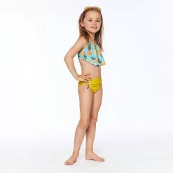 Deux Par Deux Inted Two Piece Swimsuit - Blue Pineapple & Yellow
