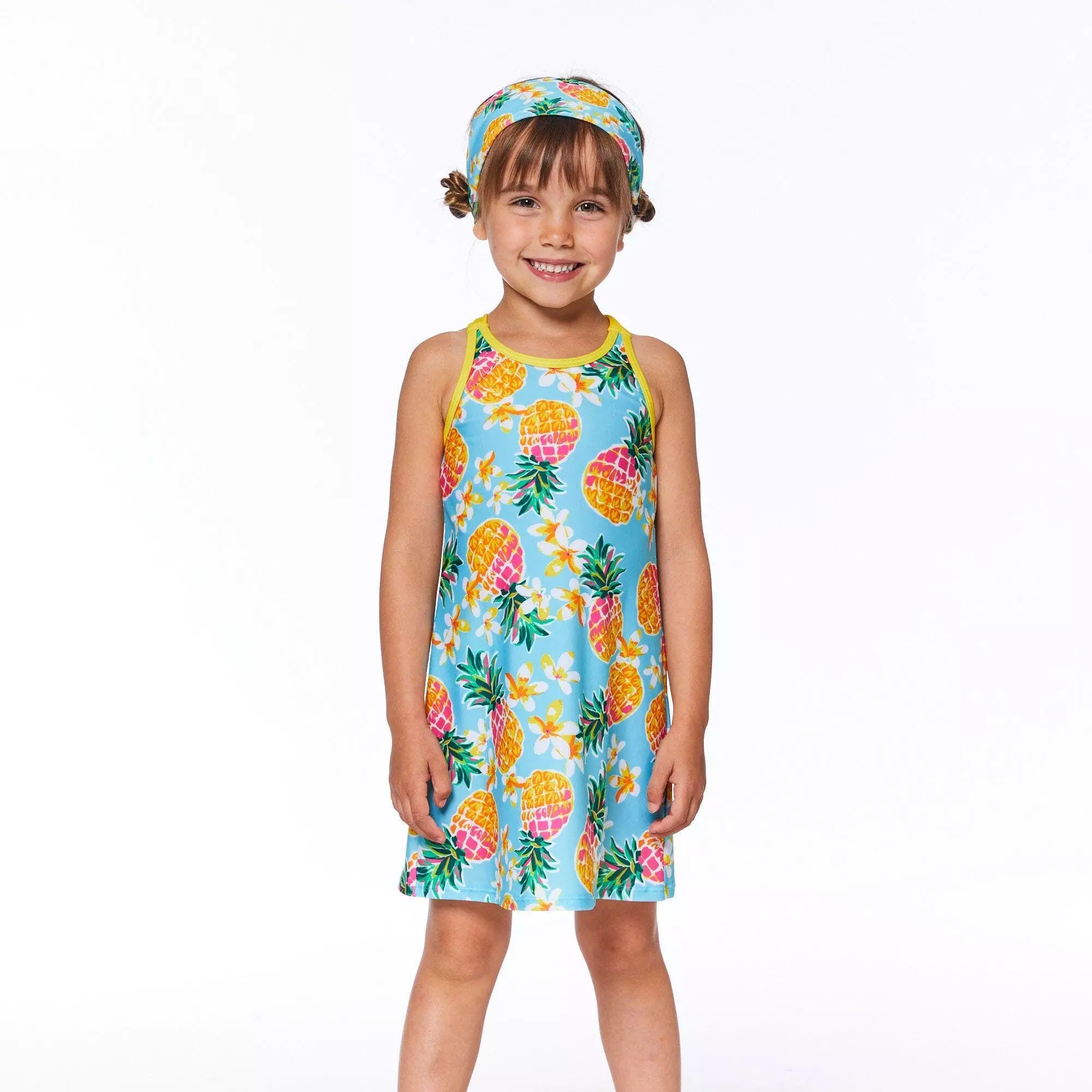 Deux Par Deux Inted Beach Dress Blue Pineapple