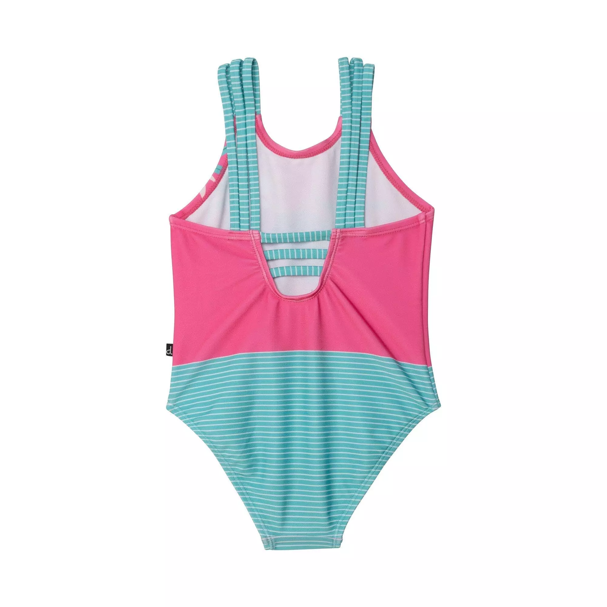 Deux Par Deux Inted One Piece Swimsuit Pink & Green Tropical Flowers - Image 3