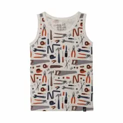 Deux Par Deux Inted Tank Top - Off White Tools