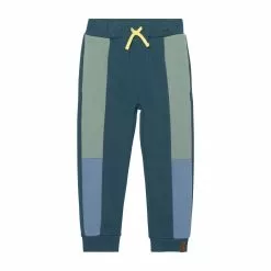 Deux Par Deux French Terry Sweatpants - Greyish-Green, Teal & Blue