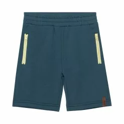 Deux Par Deux French Terry Zipper Pocket Short - Dark Teal
