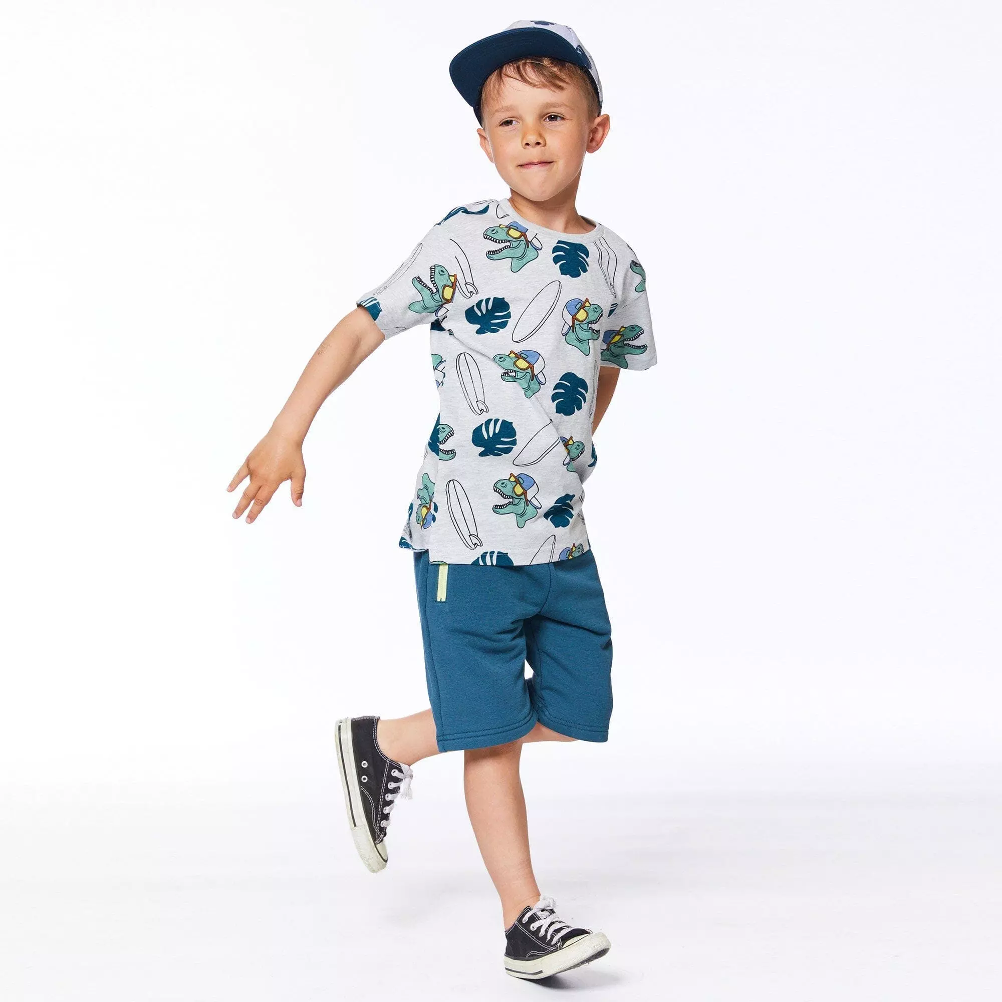 Deux Par Deux French Terry Zipper Pocket Short - Dark Teal - Image 3