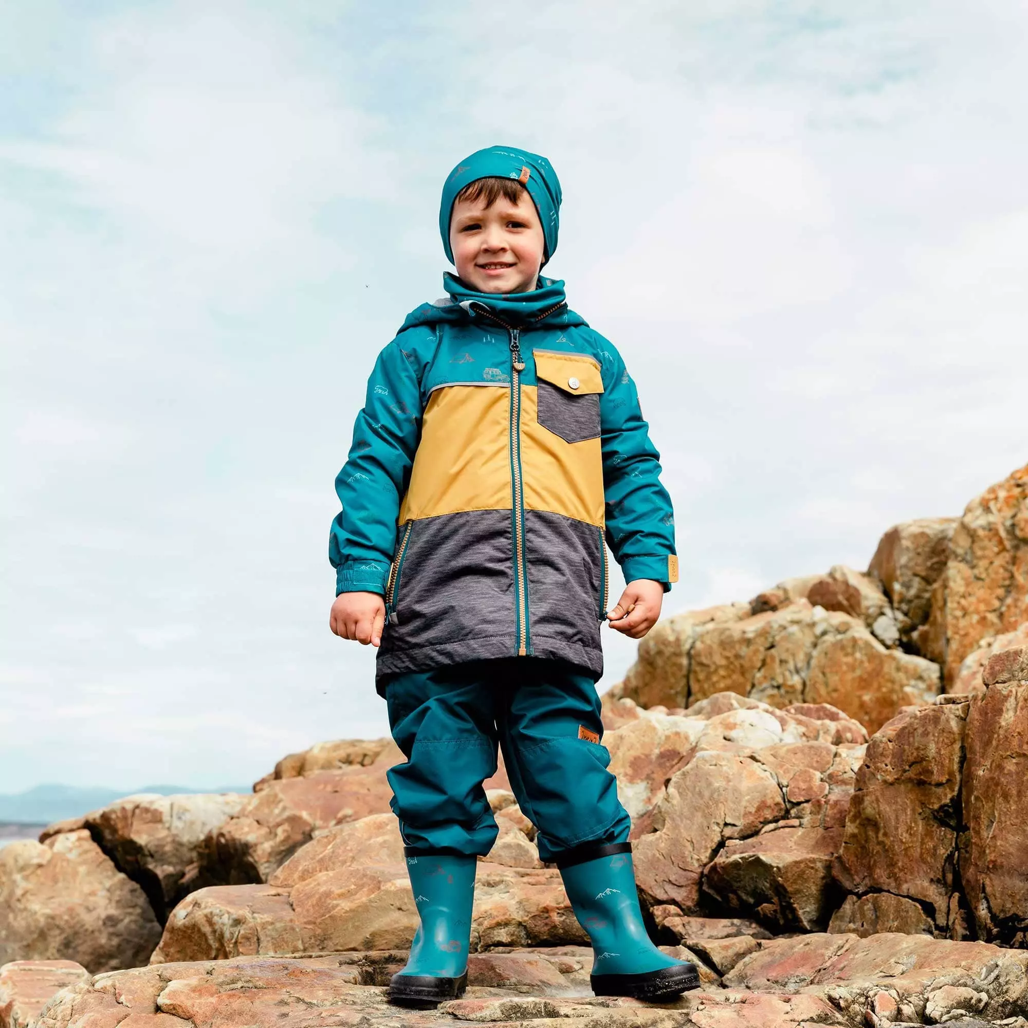 Deux Par Deux Inted Jersey Beanie Hat - Blue Camping - Image 2