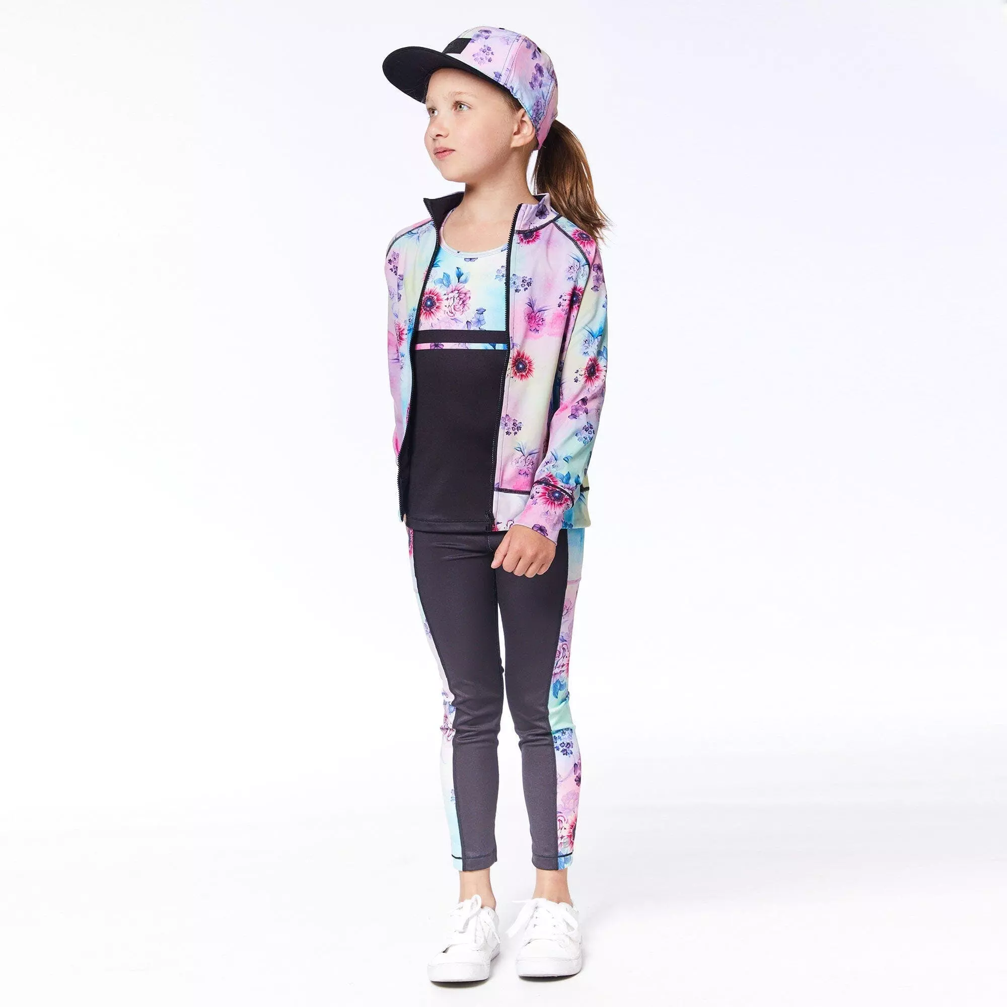 Deux Par Deux Inted Reversible Athletic Vest Multicolor Flowers & Black - Image 2