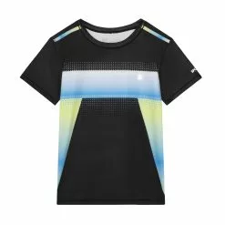 Deux Par Deux Athletic Top - Black & Blue Green