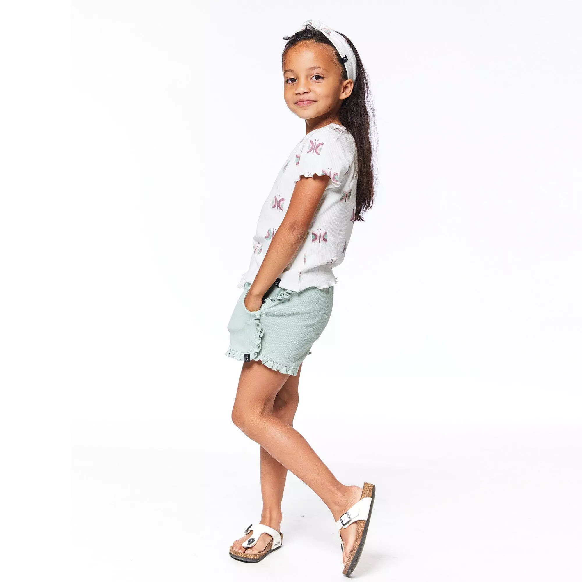 Deux Par Deux Short With Frill Frosty Green - Image 2