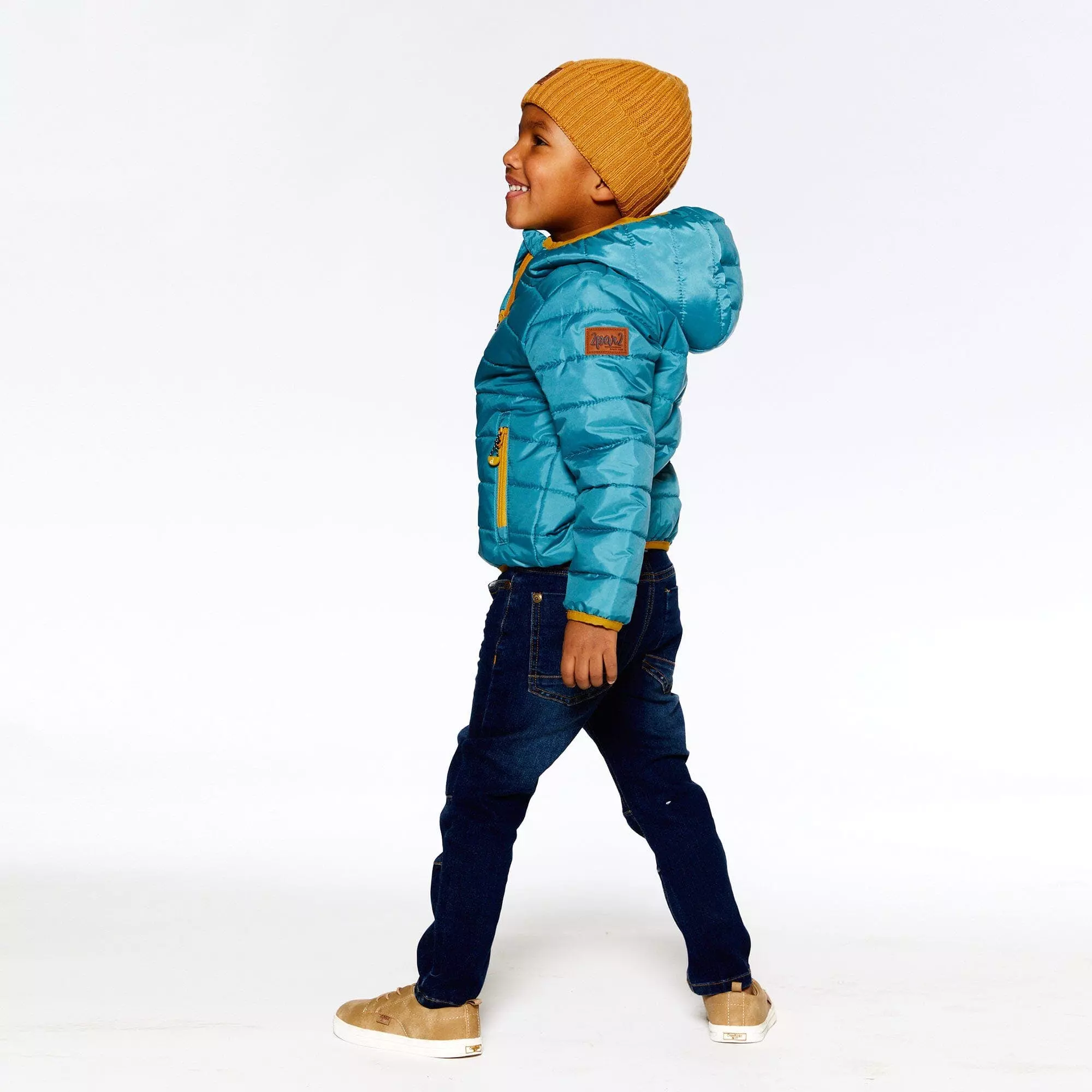 Deux Par Deux Spring Puffer Jacket Greyish-Green - Image 2