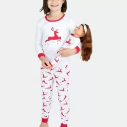 Leveret Matching Girl & Doll Christmas Pajamas