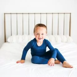 Posh Peanut Sailor Blue Long Sleeve Pajamas