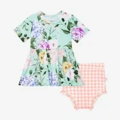 Posh Peanut Erin Short Sleeve Peplum Ruffled Bummie Set