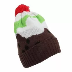 Universal Textiles Childrens/Kids Christmas Design Knitted Winter Hat (3 Designs) (Christmas Pudding)
